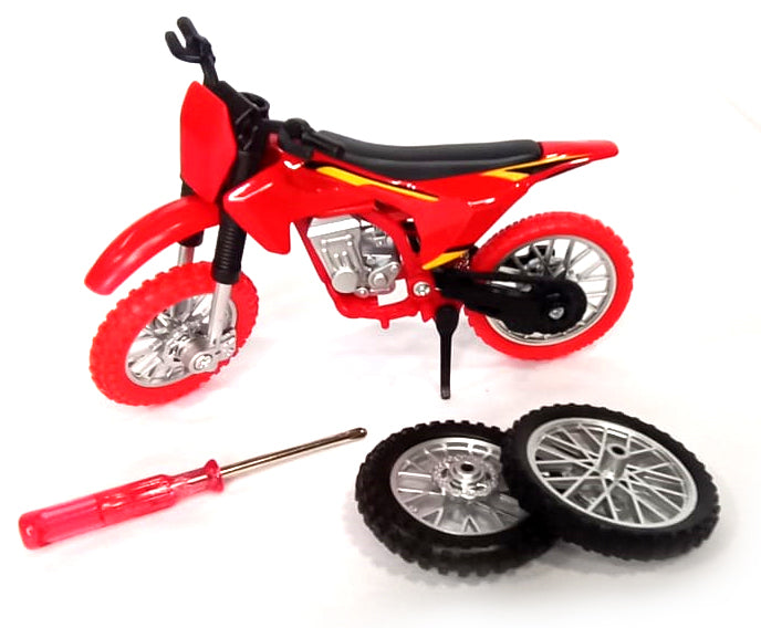 Moto cross miniature rouge 1/18