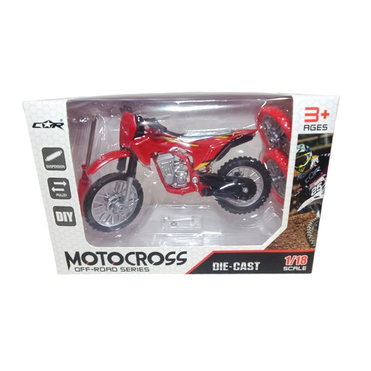 Moto cross miniature rouge 1/18