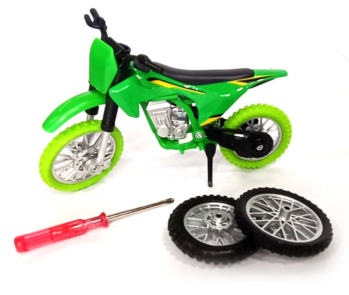 Moto cross miniature verte 1/18